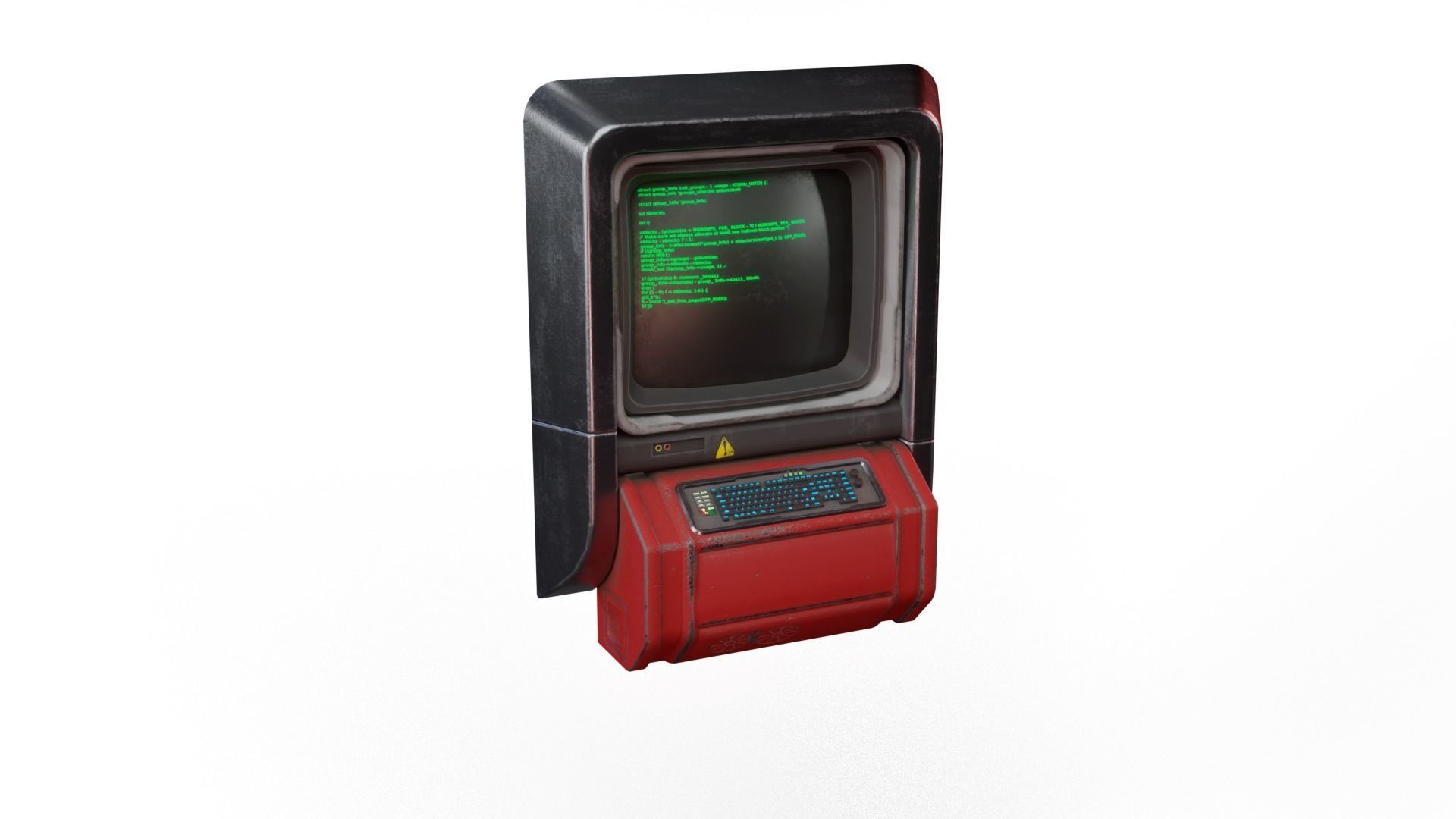 Sci-Fi Console Computer  Low-poly 3D model_0