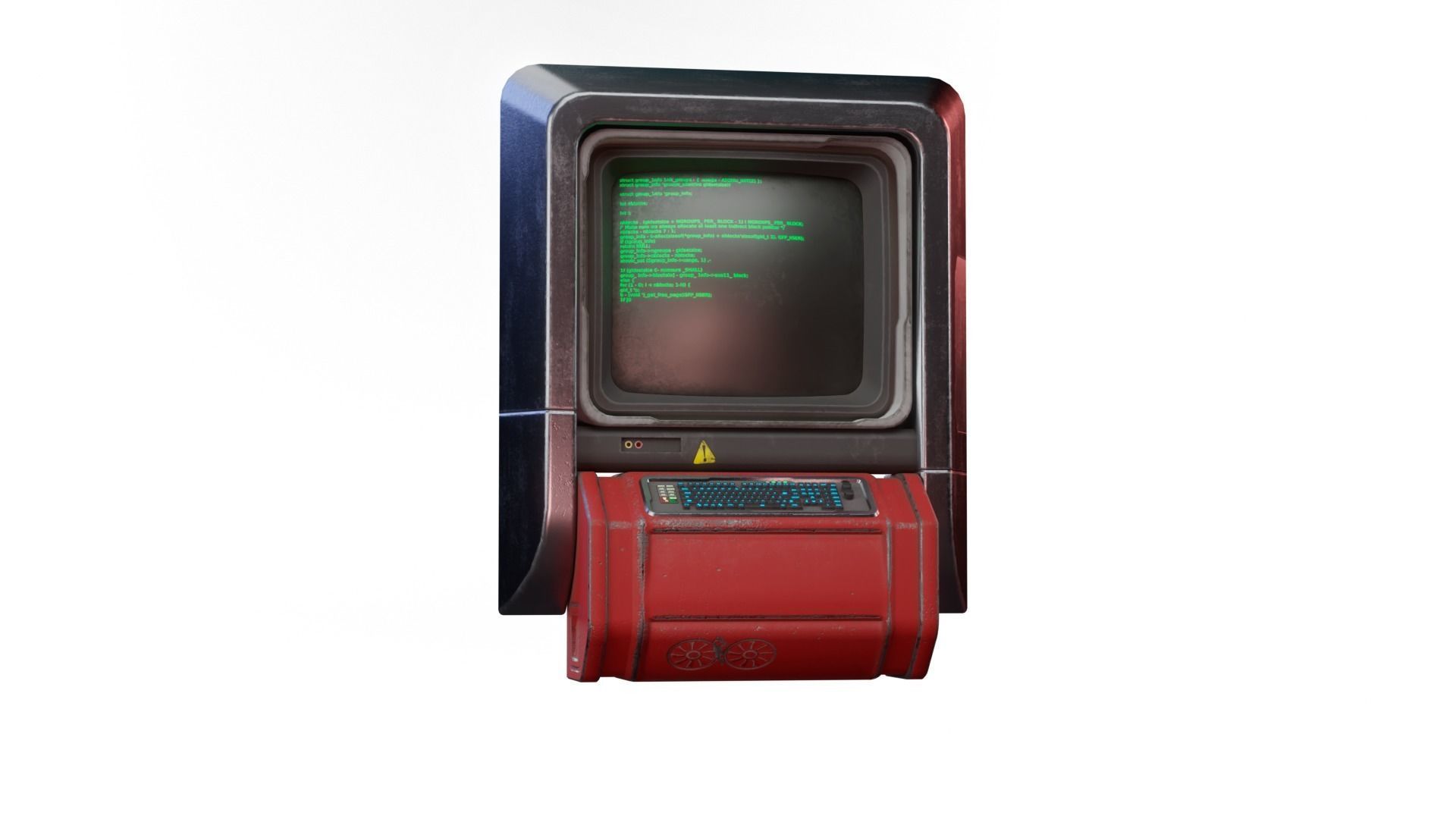 Sci-Fi Console Computer  Low-poly 3D model_6