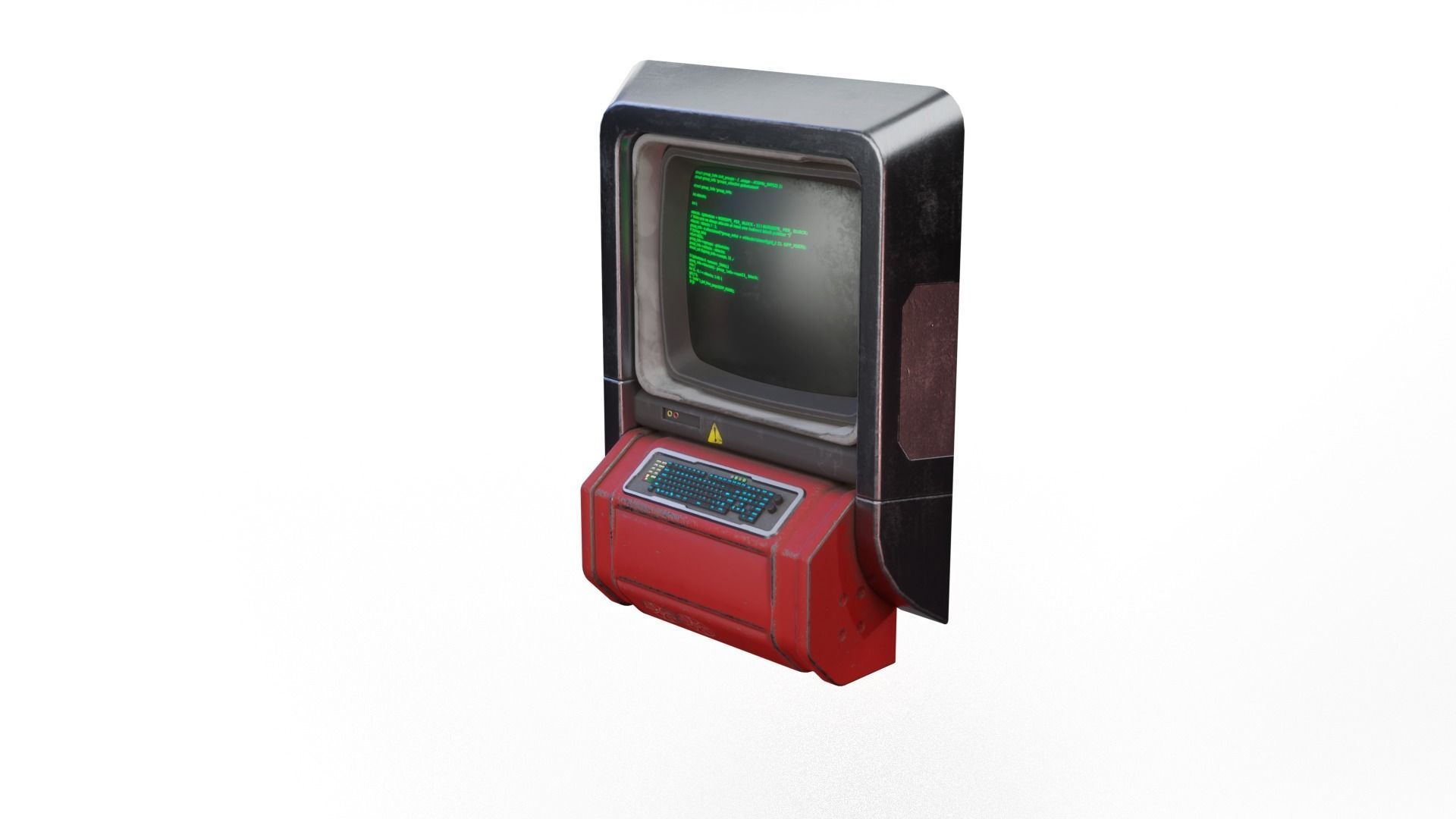Sci-Fi Console Computer  Low-poly 3D model_4