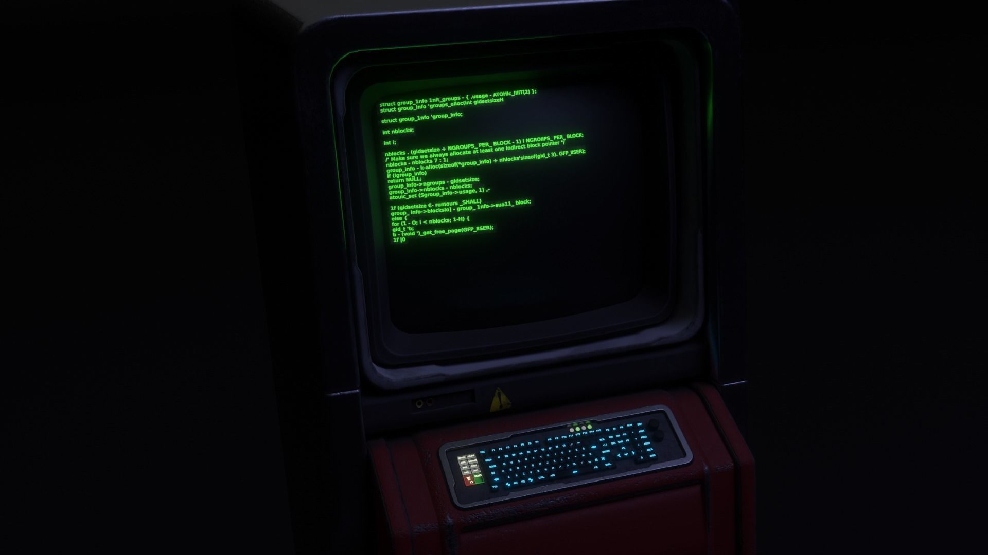 Sci-Fi Console Computer  Low-poly 3D model_7