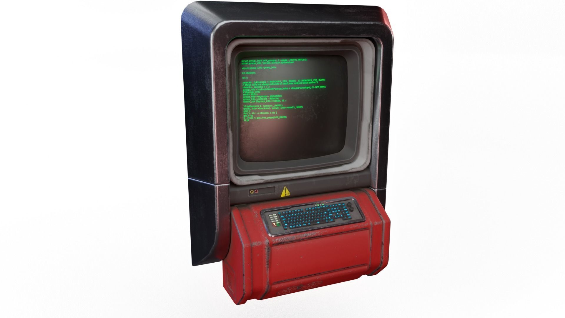 Sci-Fi Console Computer  Low-poly 3D model_3