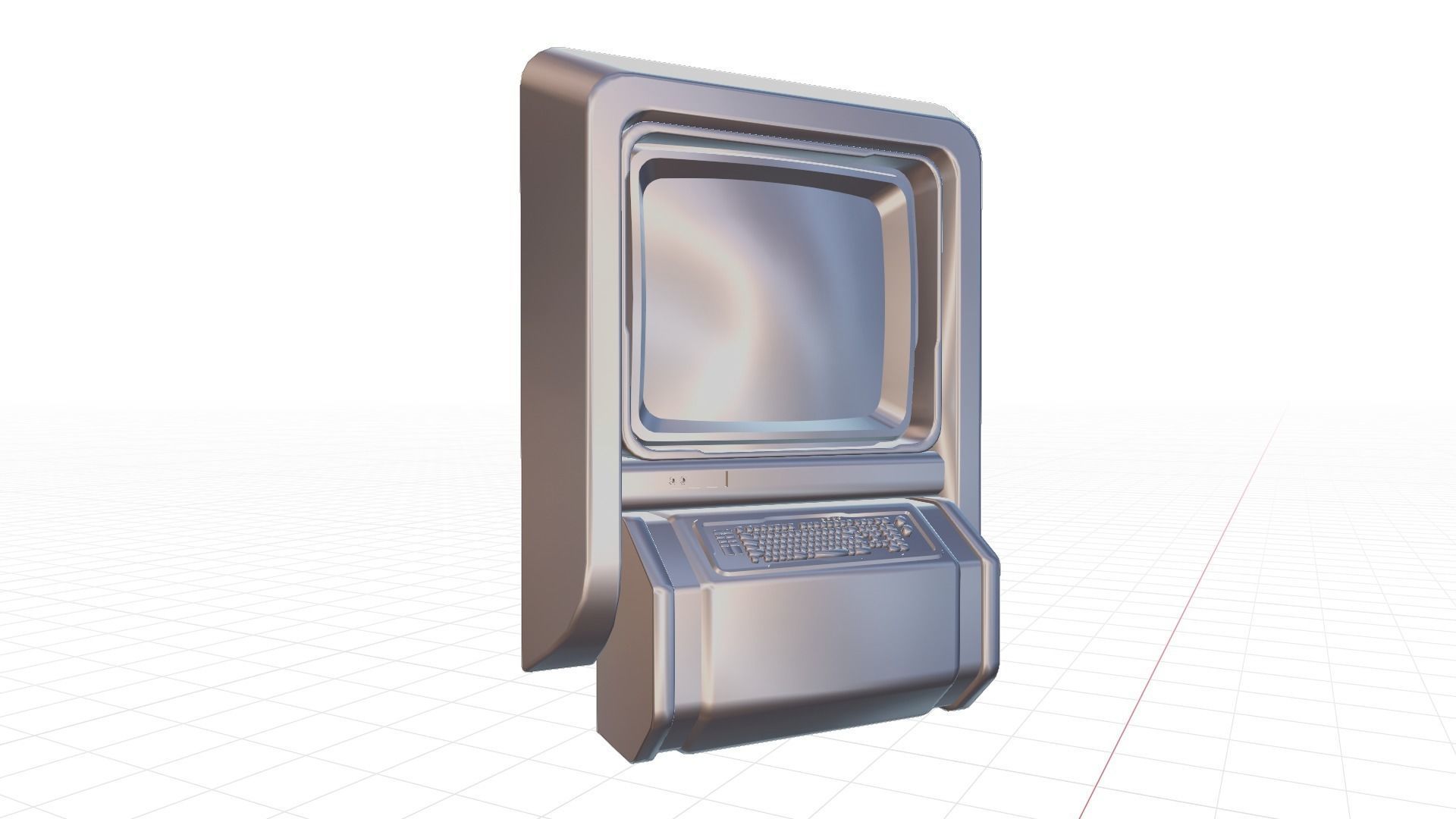 Sci-Fi Console Computer  Low-poly 3D model_11