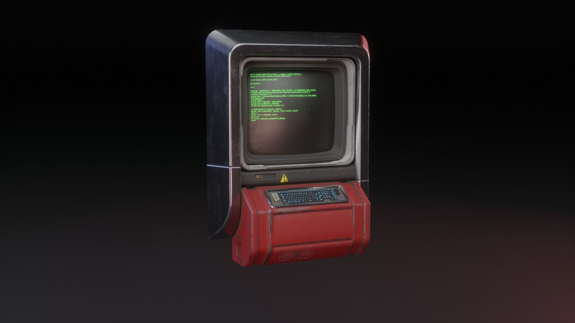Sci-Fi Console Computer  Low-poly 3D model_8
