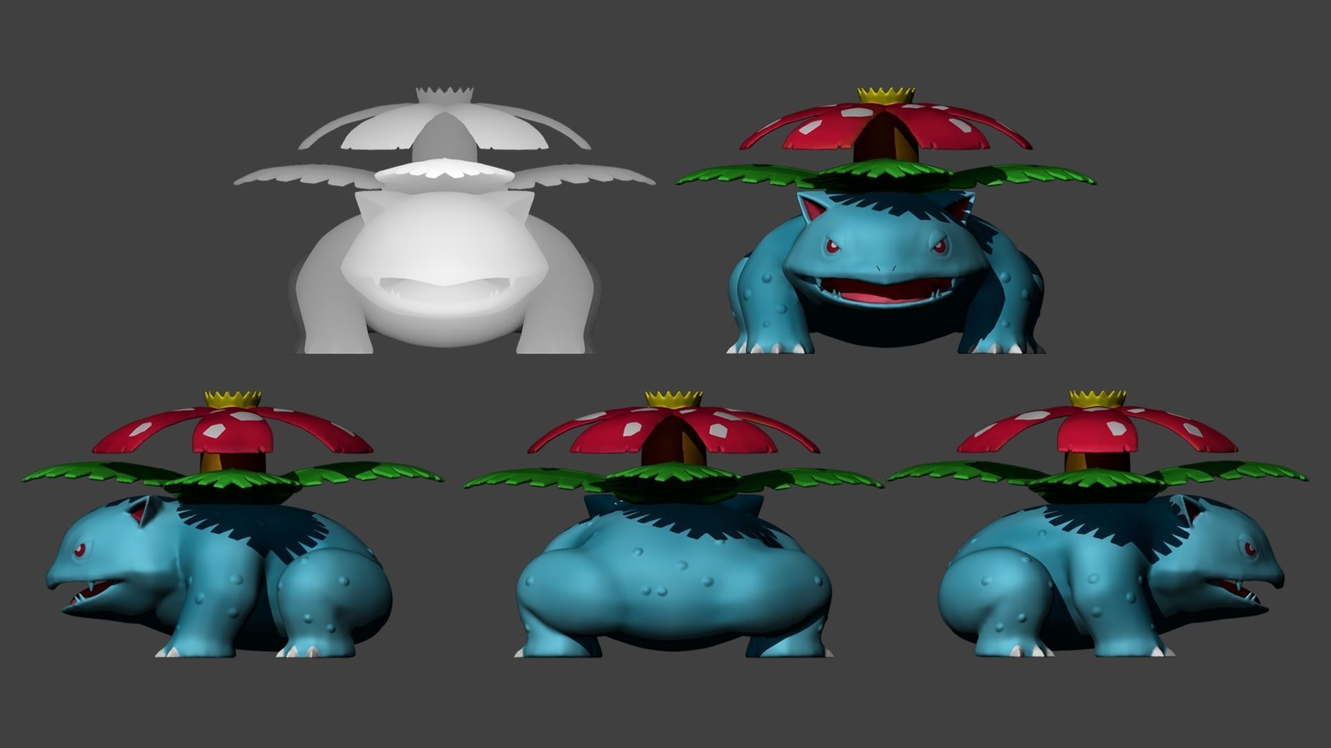 Pokemon Venusaur 3D Model for 3D Printing Free 3D print model_1
