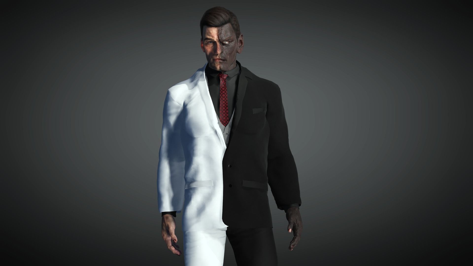 AAA Comics Character 05 Two Face Low-poly 3D model_11