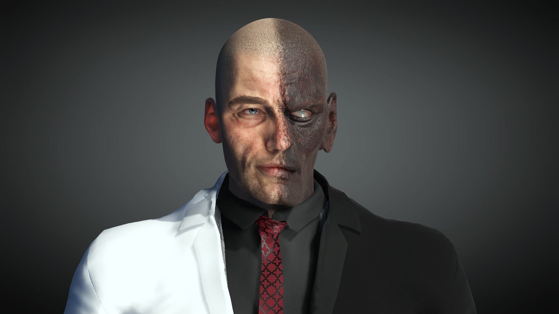 AAA Comics Character 05 Two Face Low-poly 3D model_17