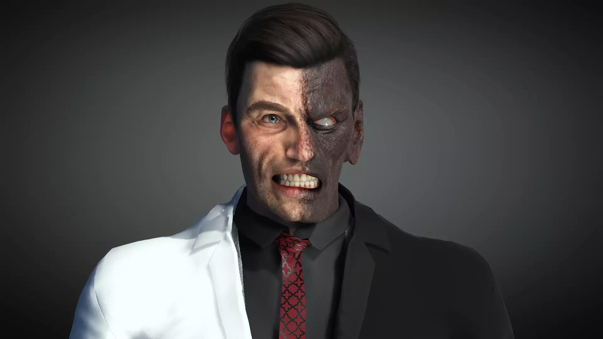 AAA Comics Character 05 Two Face Low-poly 3D model_0