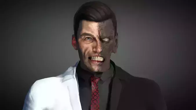 AAA Comics Character 05 Two Face Low-poly 3D model