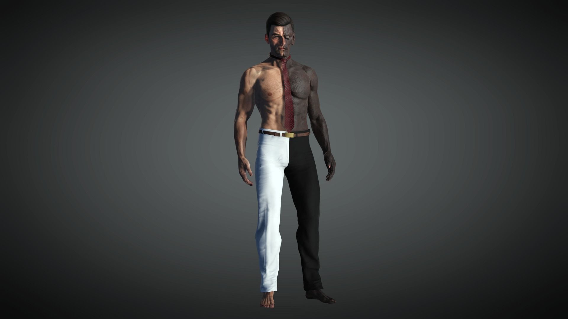 AAA Comics Character 05 Two Face Low-poly 3D model_9