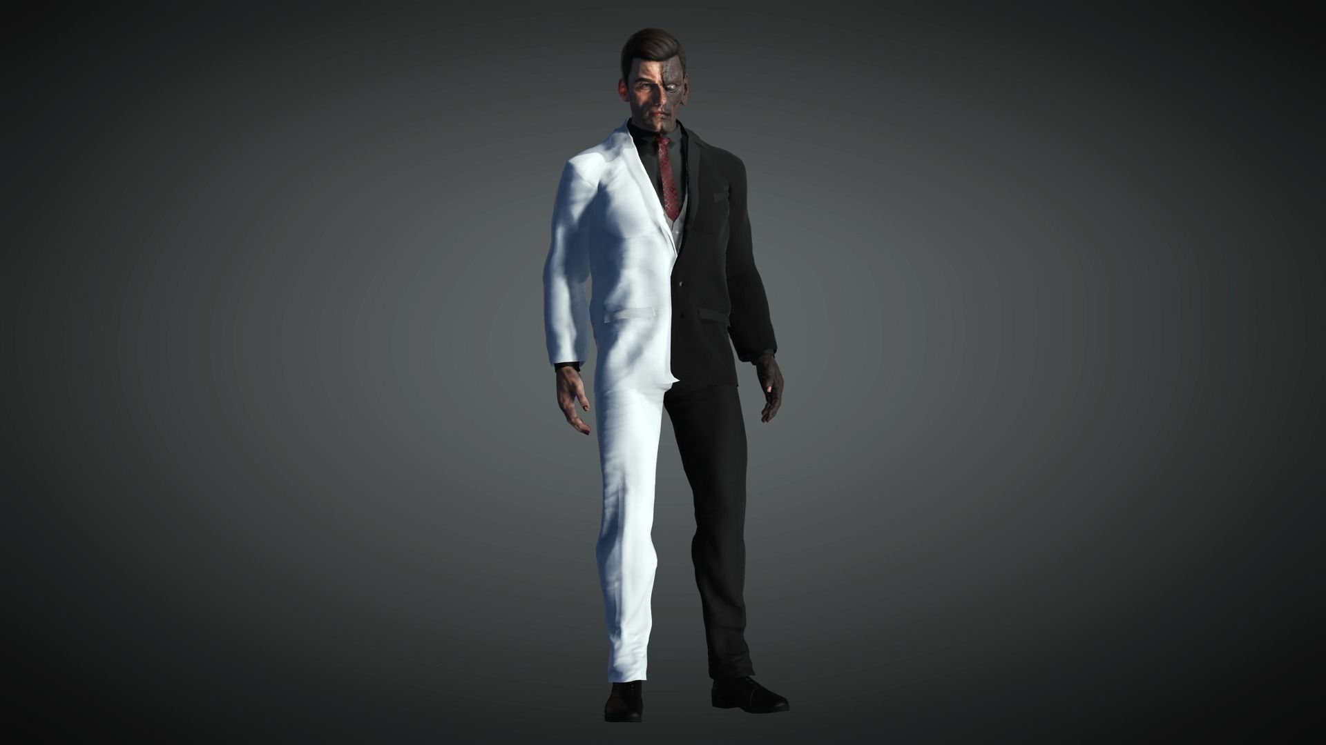 AAA Comics Character 05 Two Face Low-poly 3D model_6