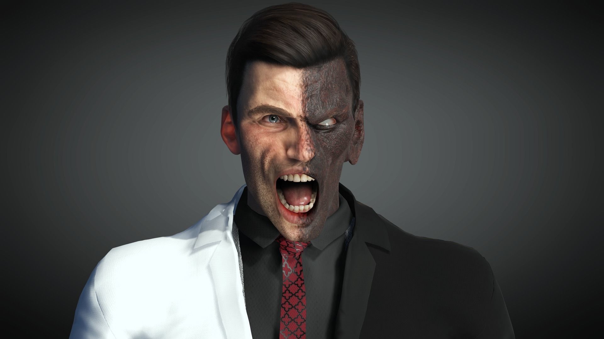 AAA Comics Character 05 Two Face Low-poly 3D model_15