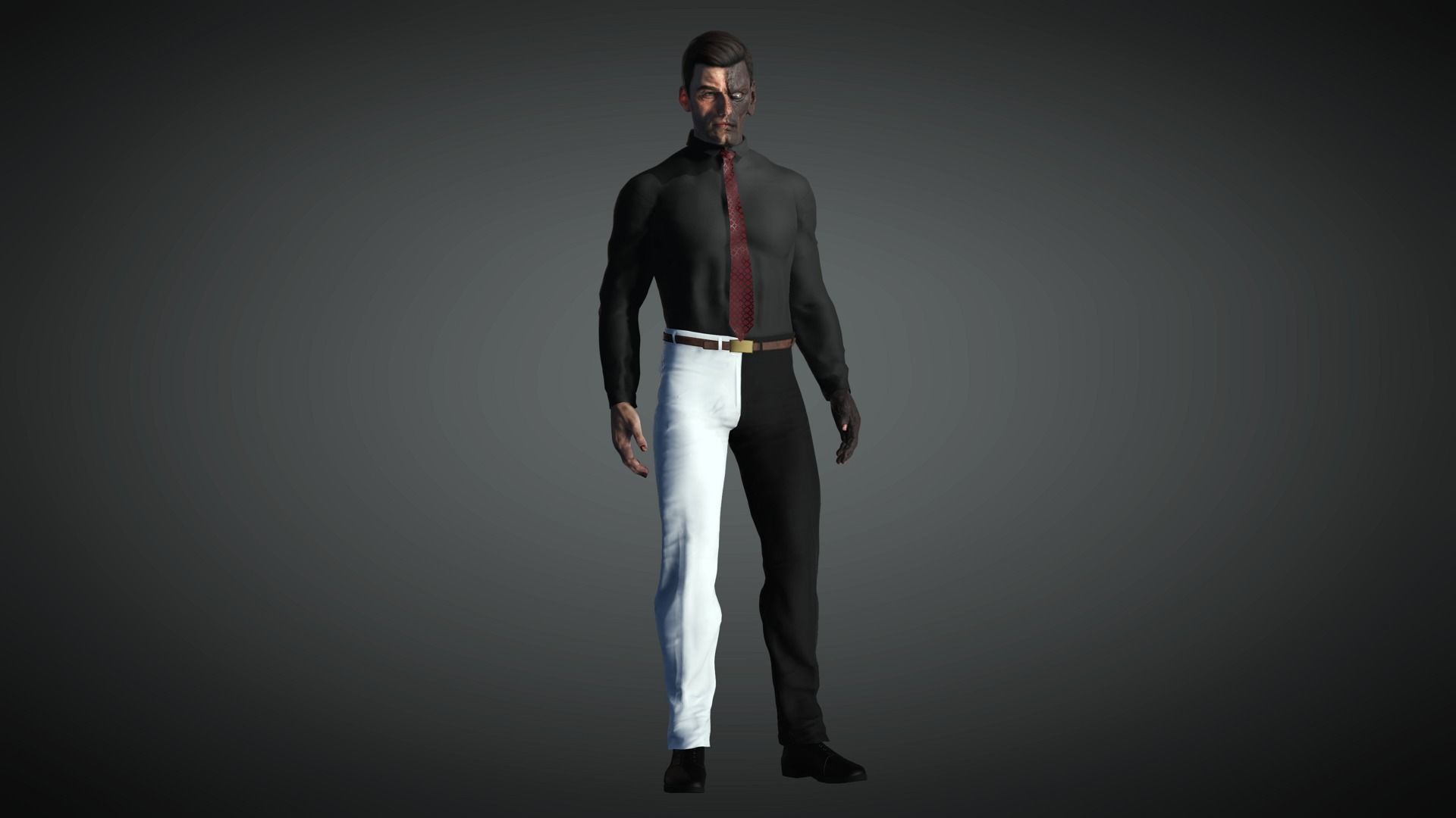AAA Comics Character 05 Two Face Low-poly 3D model_8