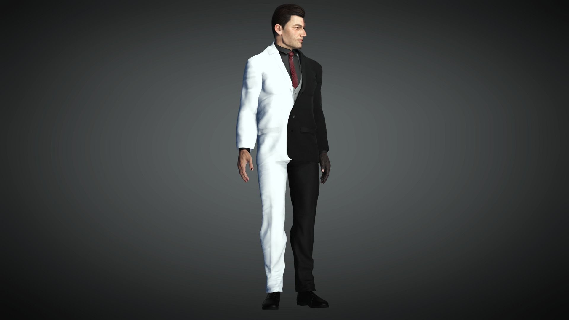 AAA Comics Character 05 Two Face Low-poly 3D model_1