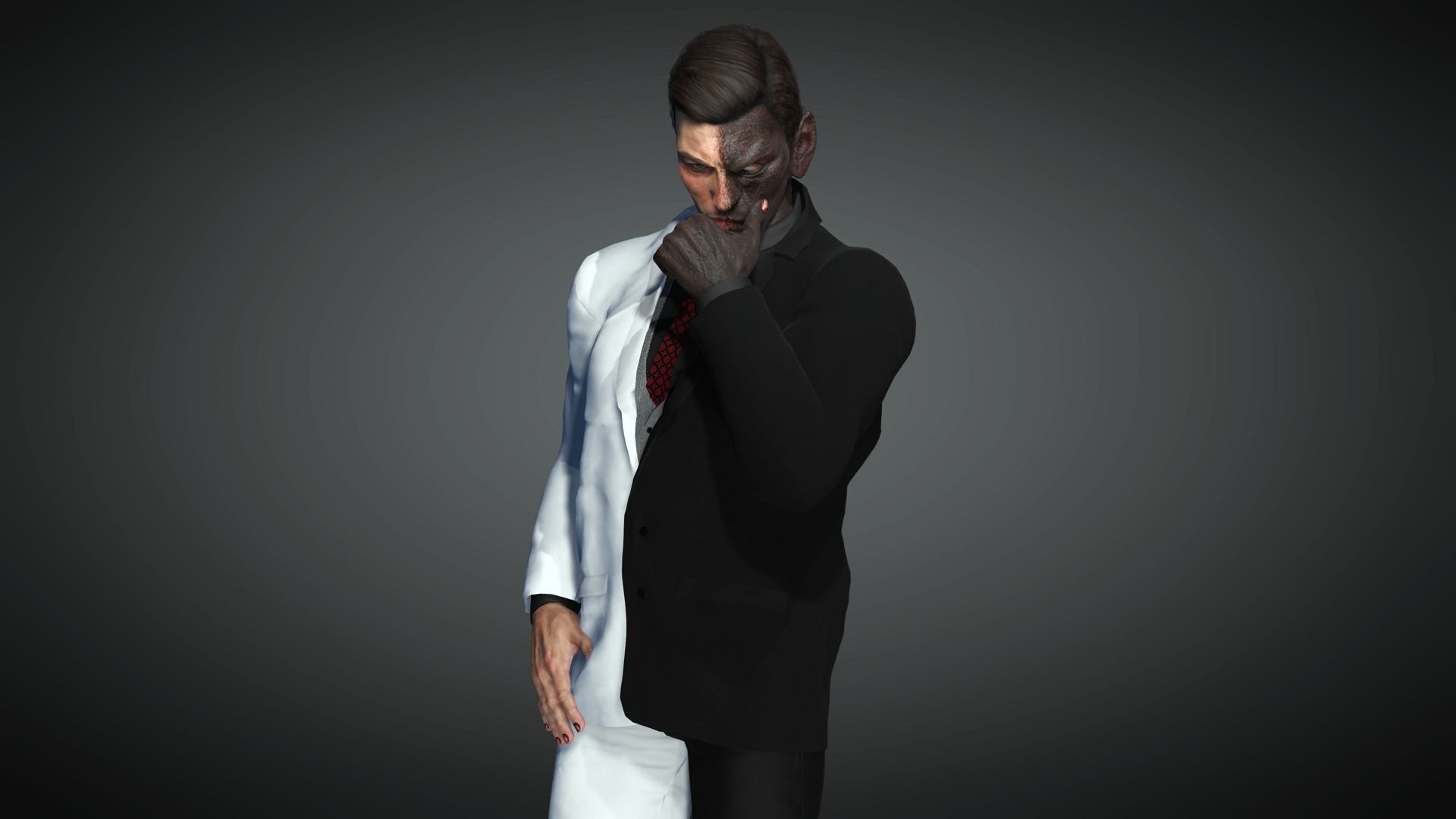 AAA Comics Character 05 Two Face Low-poly 3D model_5