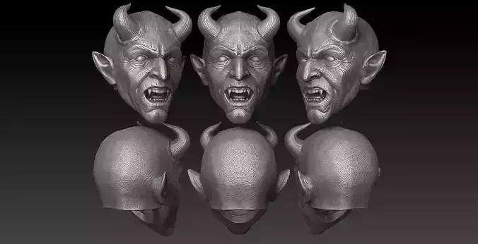 ONE12 SCALE HEAD - DEMON HEAD- CUSTOM FOR TOYS 3D print model