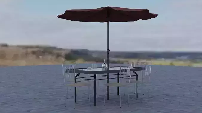 3d model of a stalik with an umbrella