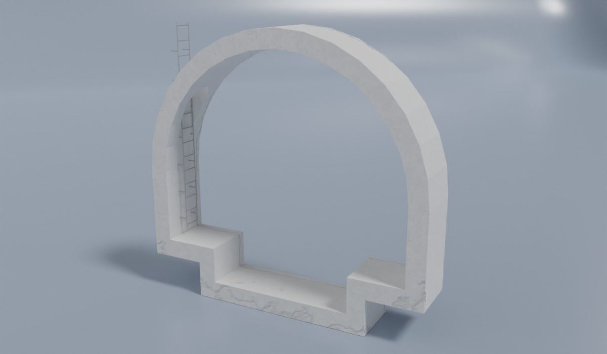 Canal segments Low-poly 3D model_4