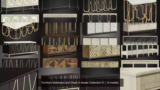 Furniture Sideboard and Chest of drawer Collection 01
