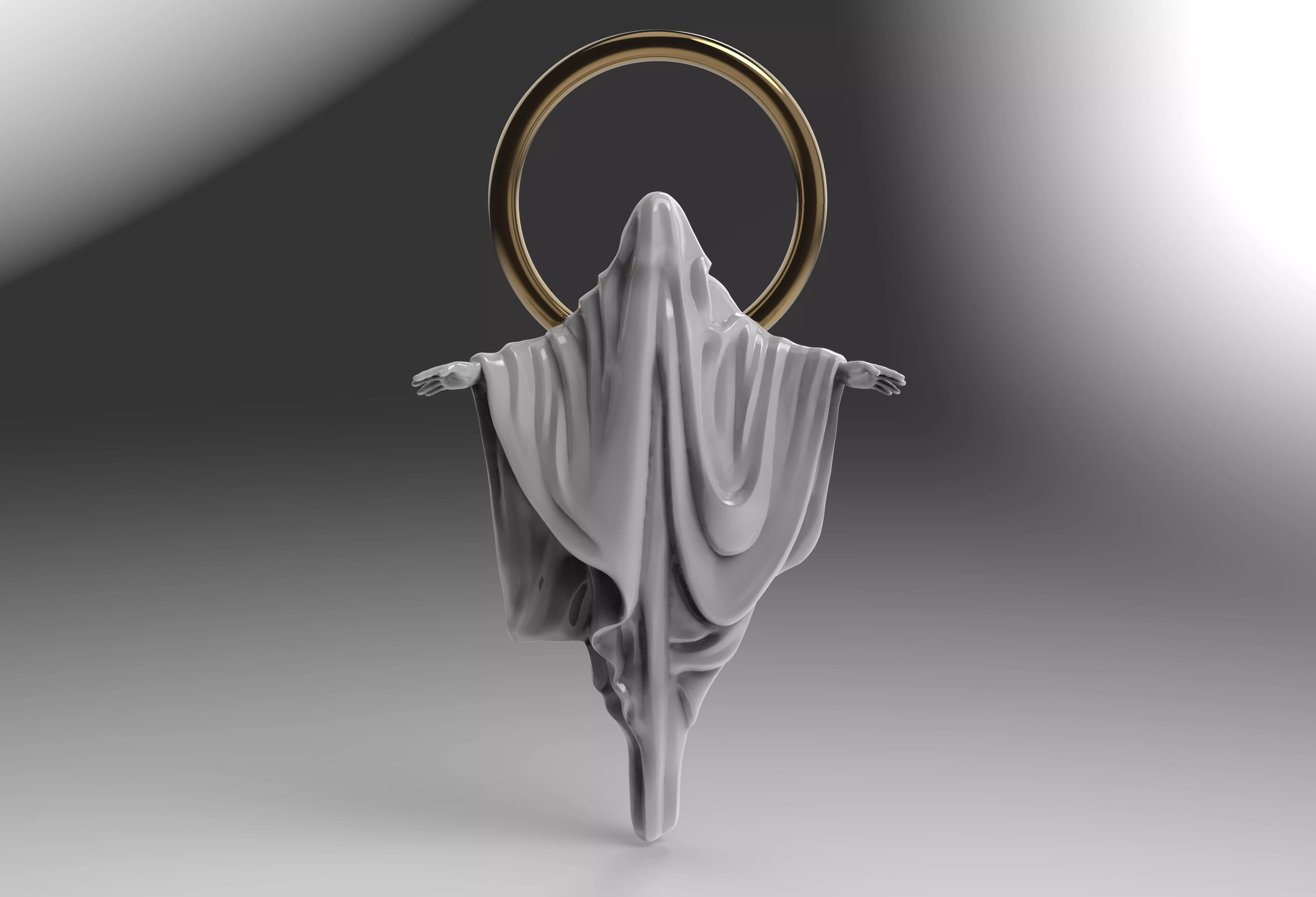 ghost pendant 3D print model_0