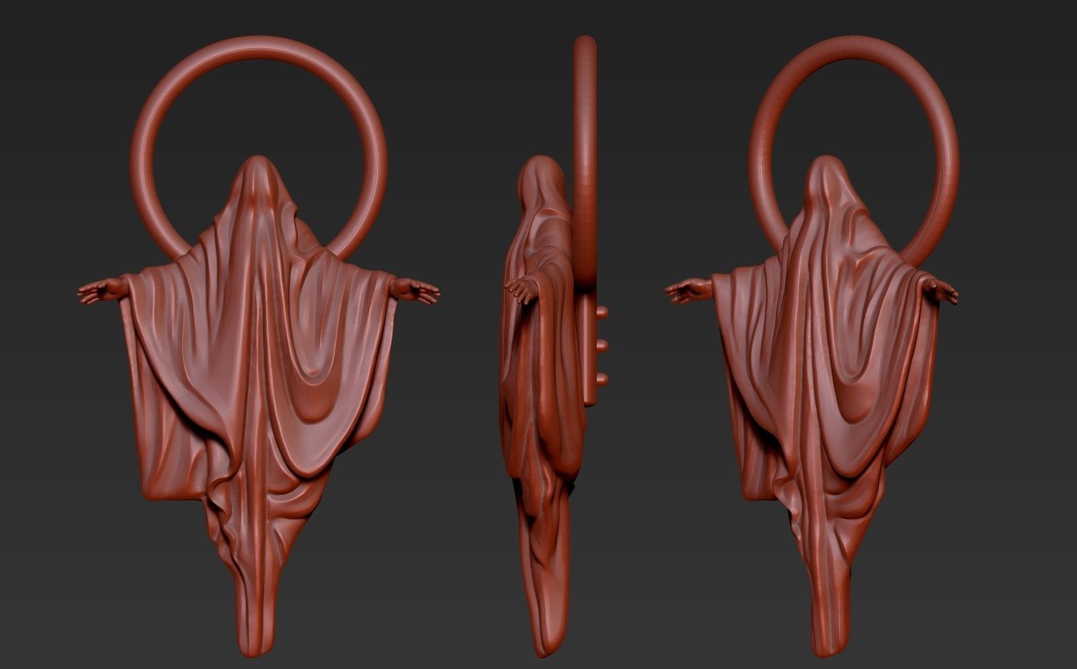 ghost pendant 3D print model_1