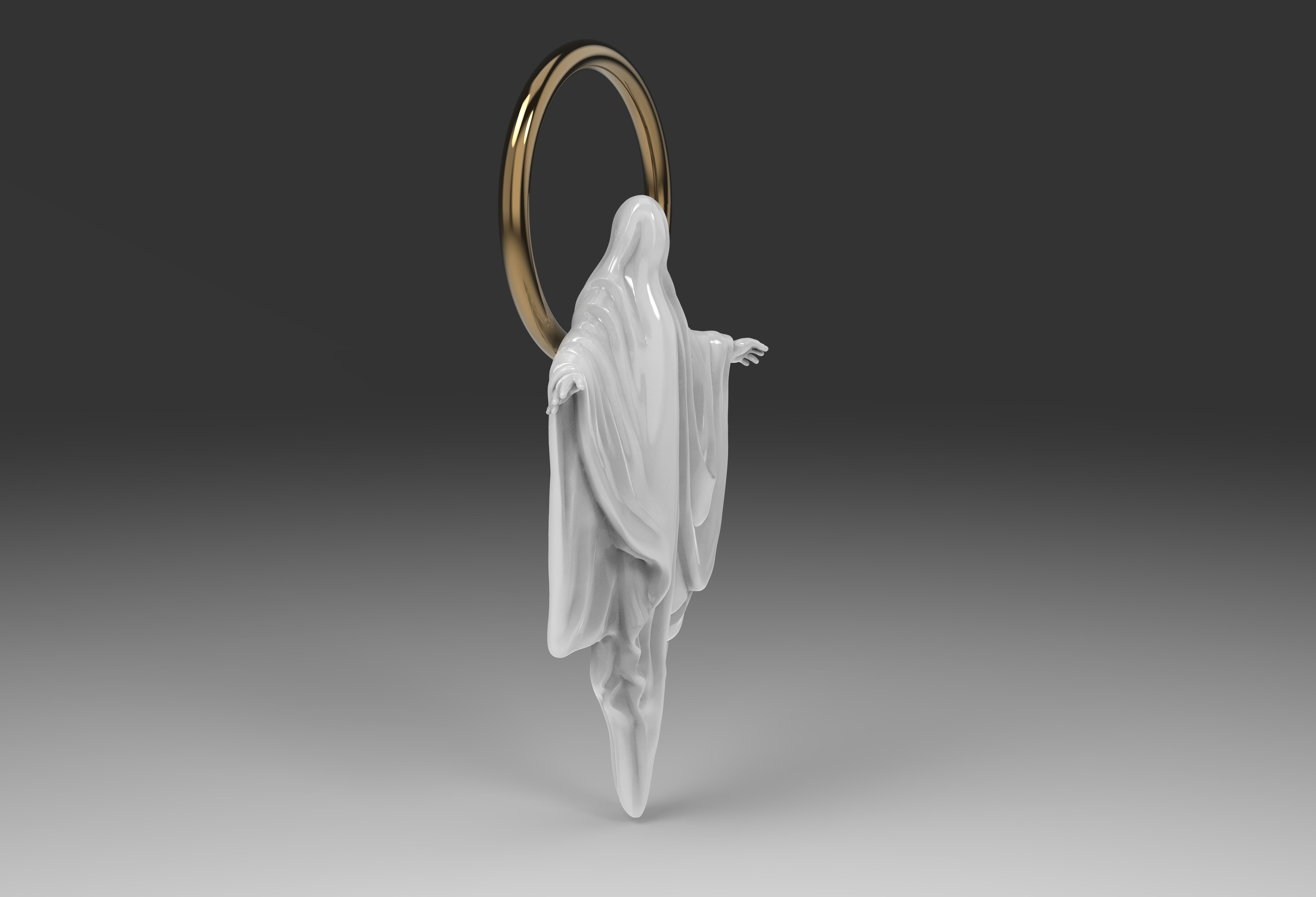 ghost pendant 3D print model_4