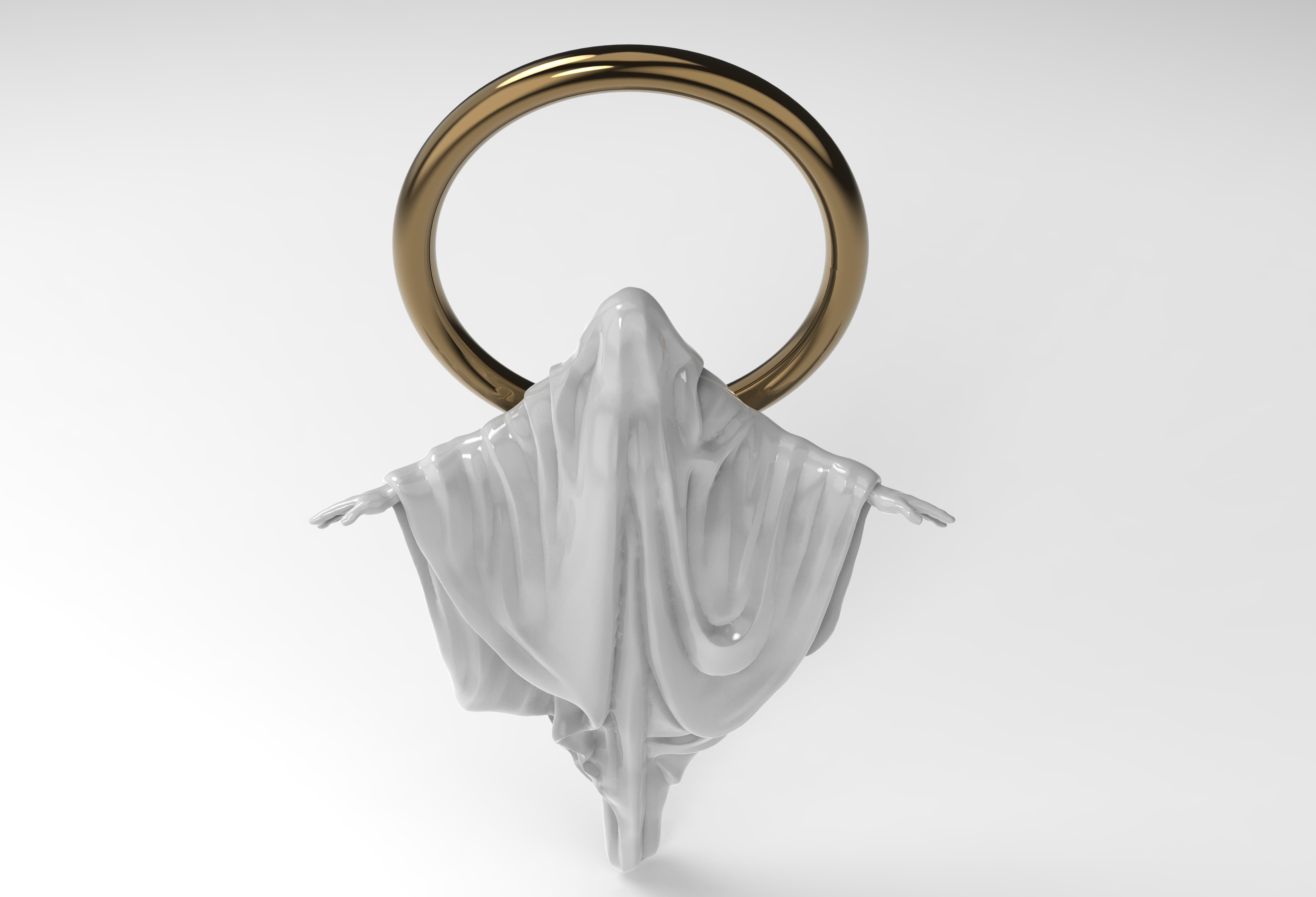 ghost pendant 3D print model_5
