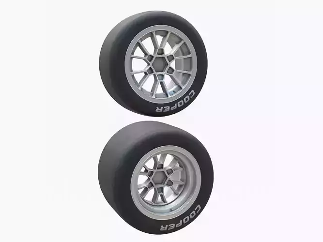 Indy Light Tire Rim PBR Low-poly 3D model