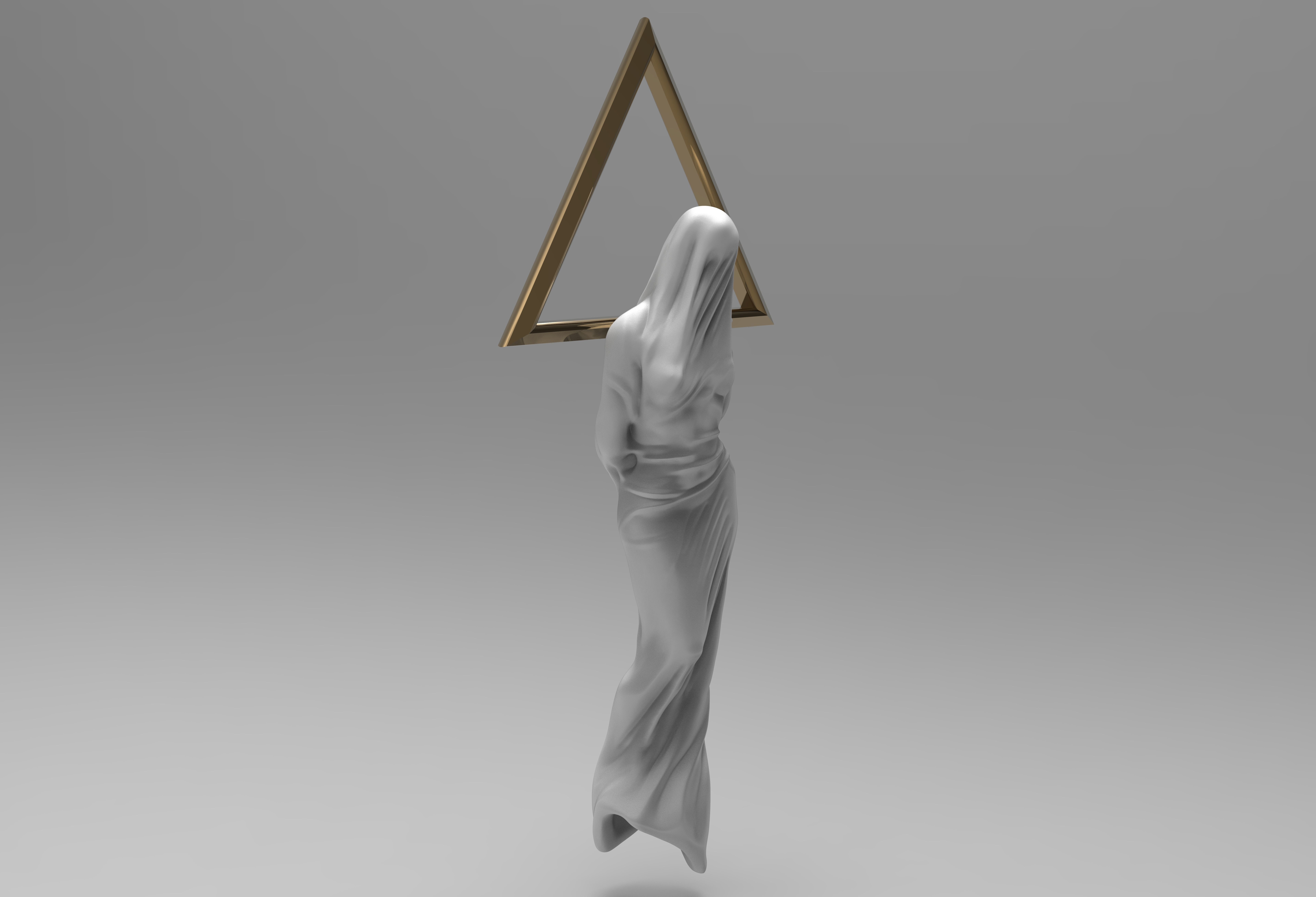 veiled woman sculpture 3D print model_5