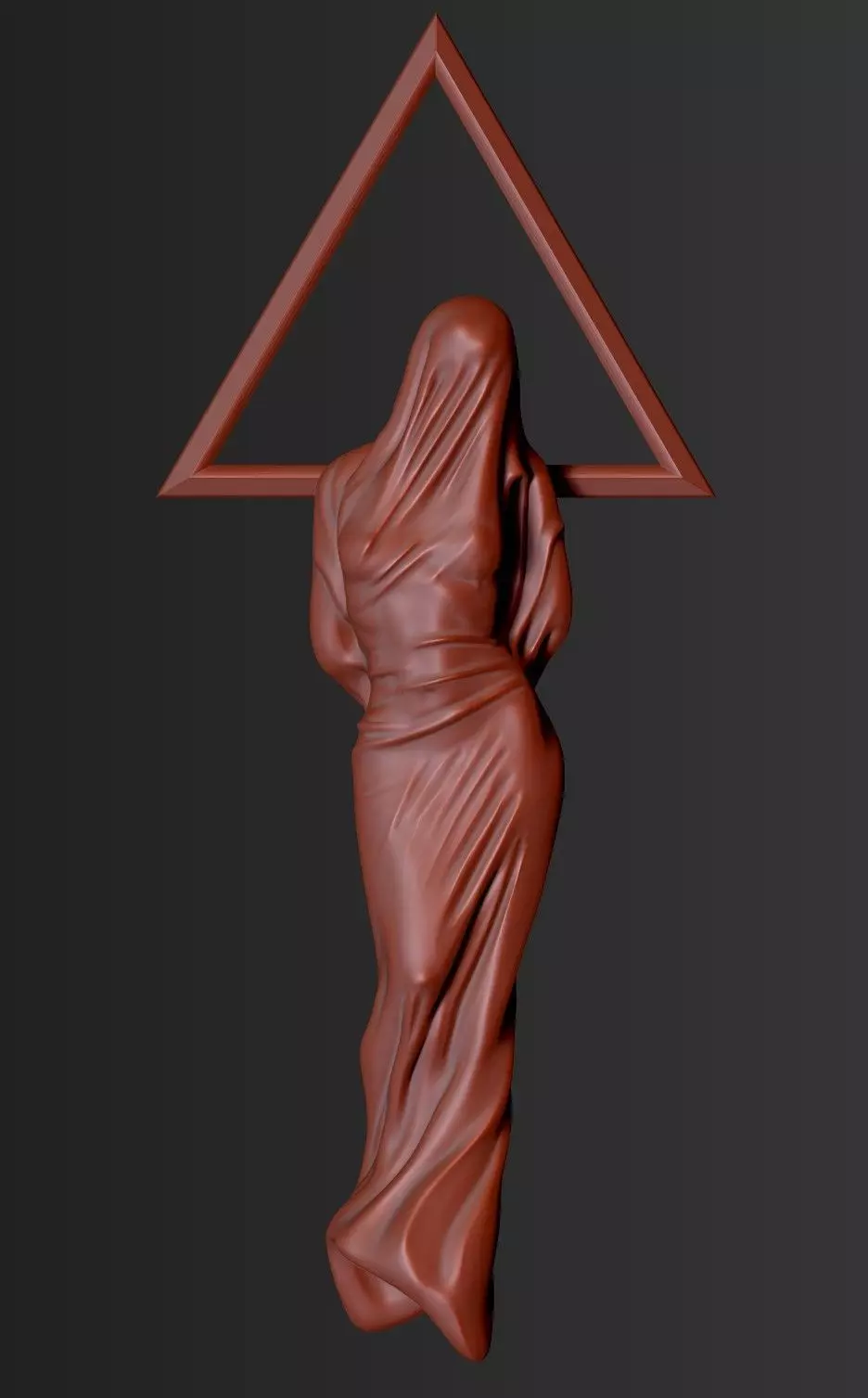 veiled woman sculpture 3D print model_0