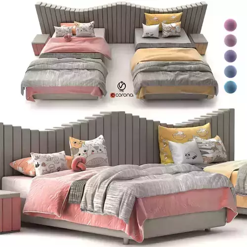 attached bed cat set 28 3D model