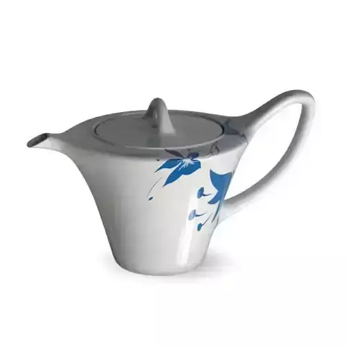 White Flower Tea Kettle 3D model