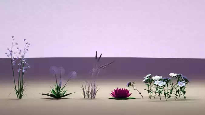 Dandelion Flower Pack - Stylized Nature Models for Game 
