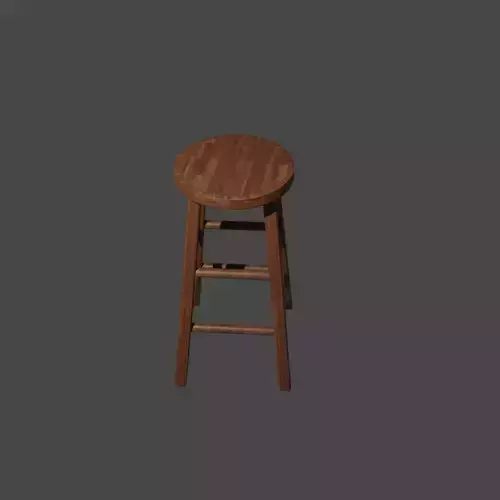 stool 3d model wooden