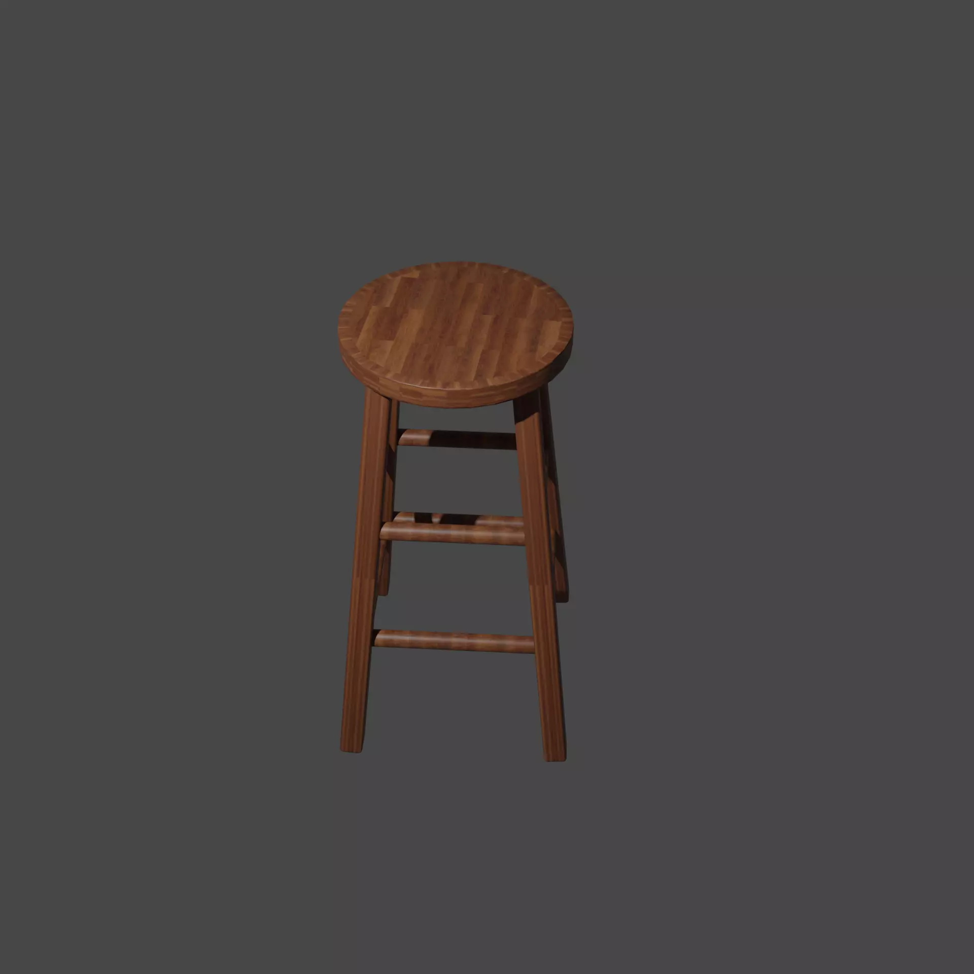 stool 3d model wooden 3D model_0