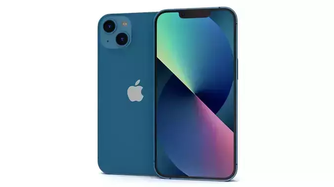 Apple iPhone 13 Blue In Official Color 3D model 3D model