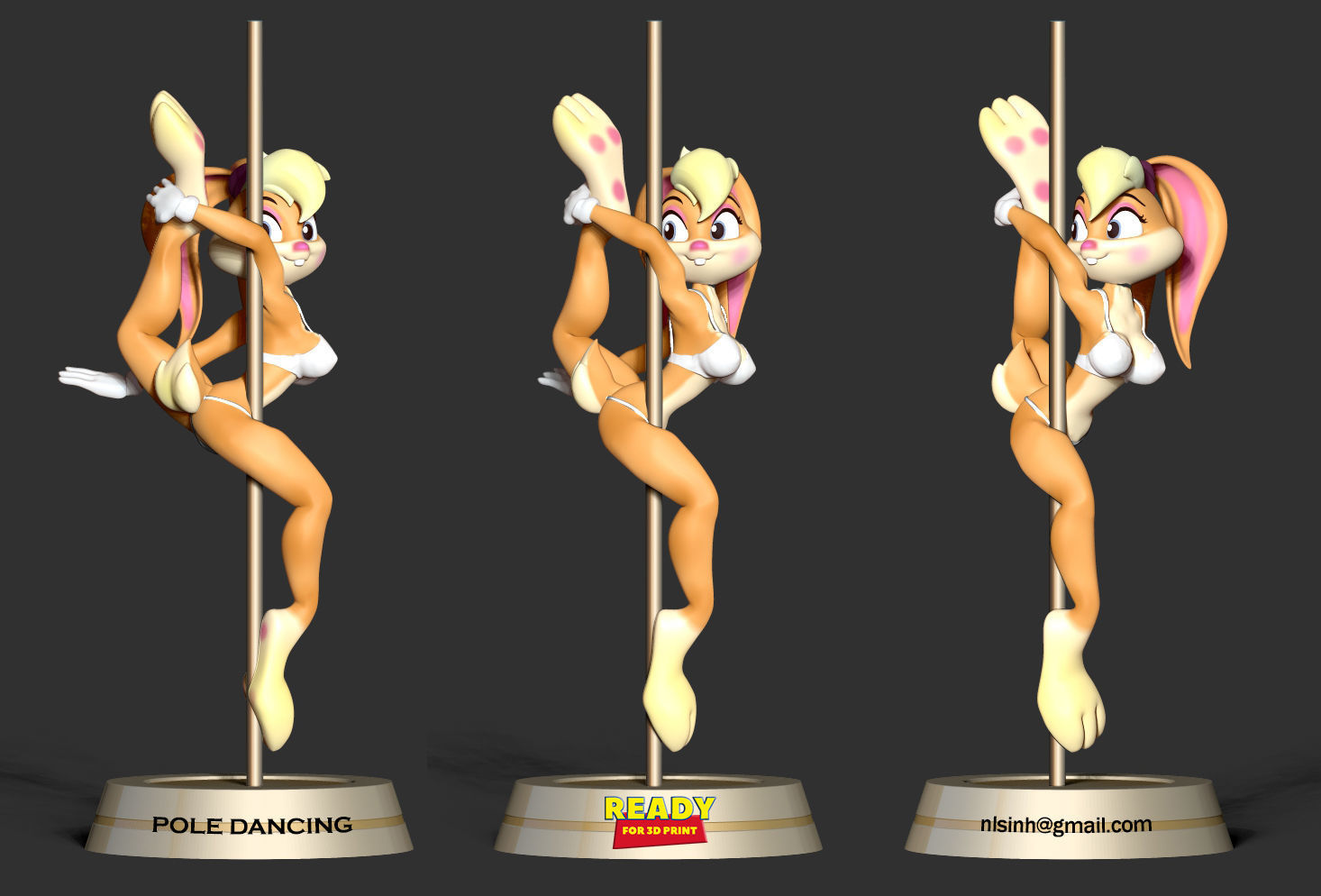 Lola Bunny - Pole Dancing Fanart 3D print model_1