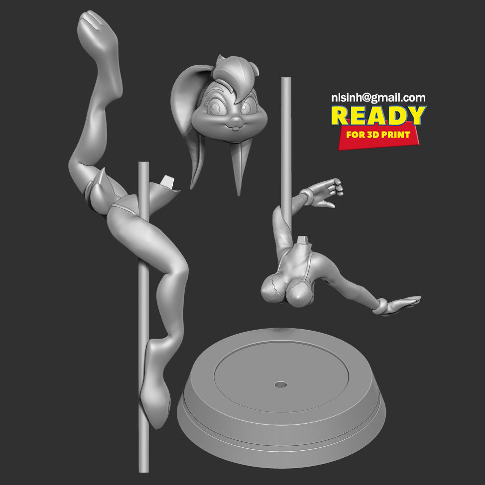 Lola Bunny - Pole Dancing Fanart 3D print model_2