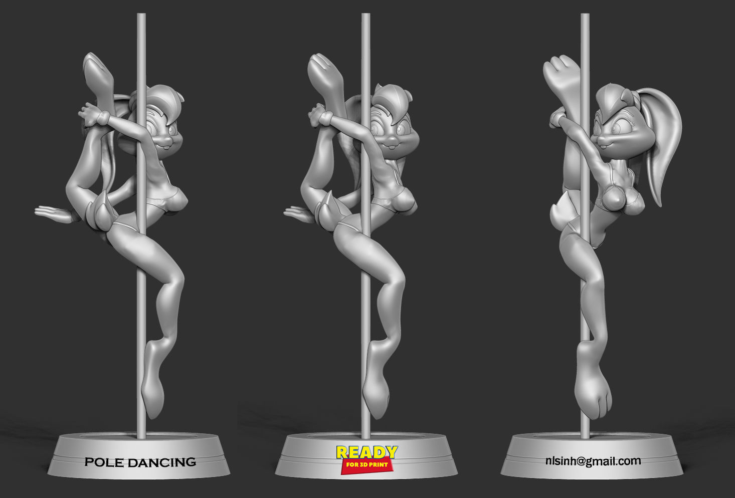 Lola Bunny - Pole Dancing Fanart 3D print model_3