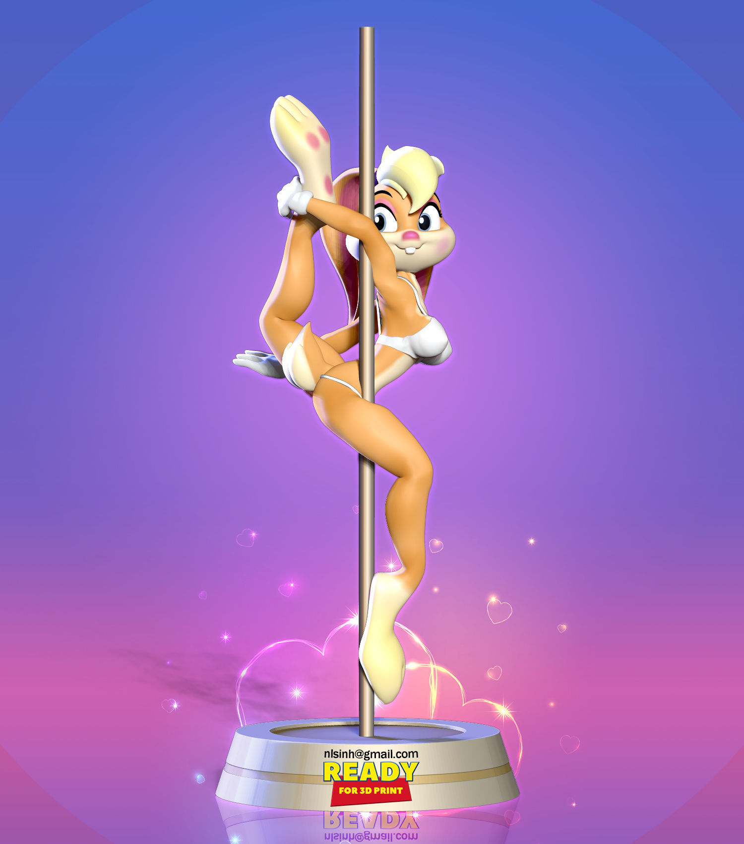 Lola Bunny - Pole Dancing Fanart 3D print model_4