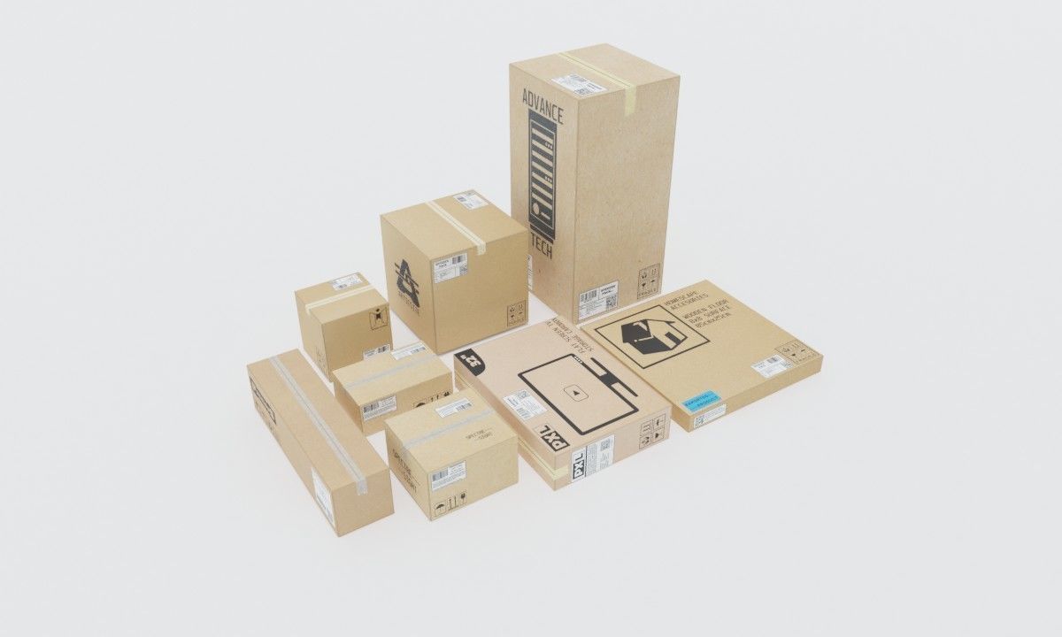 Cardboxes Warehouse Free 3D model_2