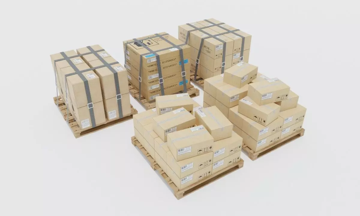 Cardboxes Warehouse Free 3D model_0