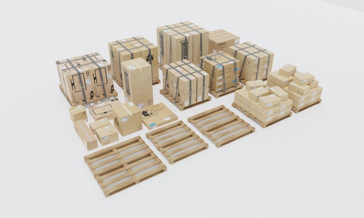 Cardboxes Warehouse Free 3D model_3