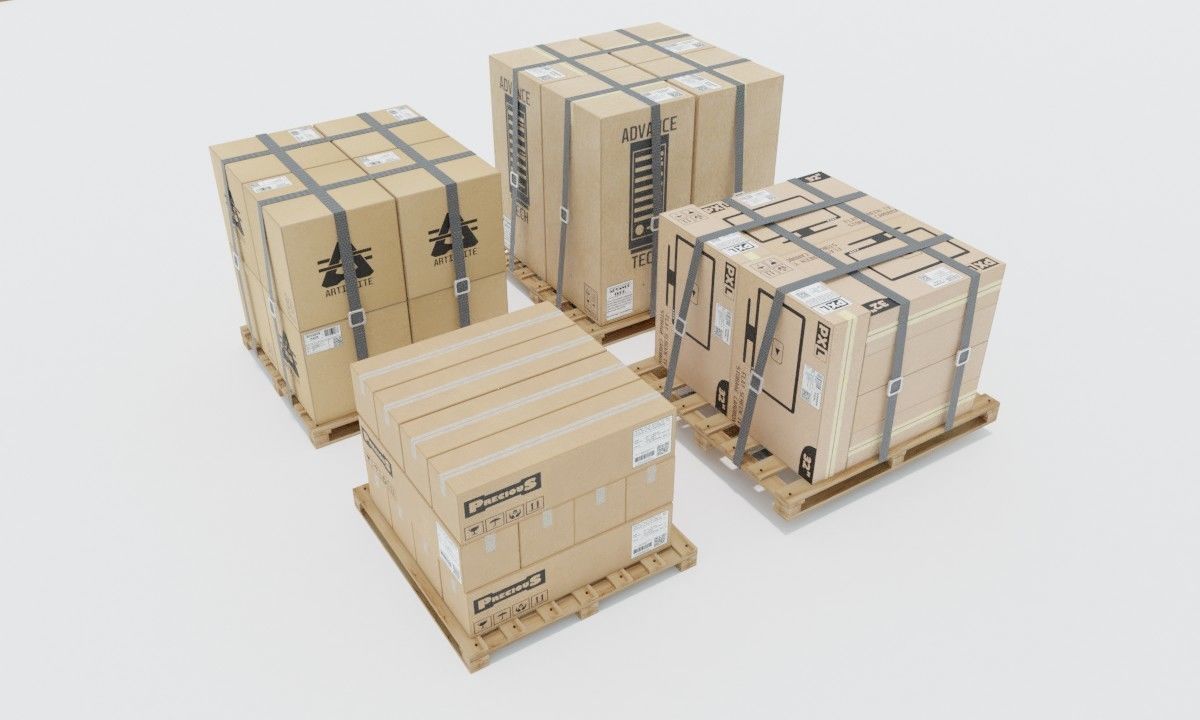 Cardboxes Warehouse Free 3D model_1