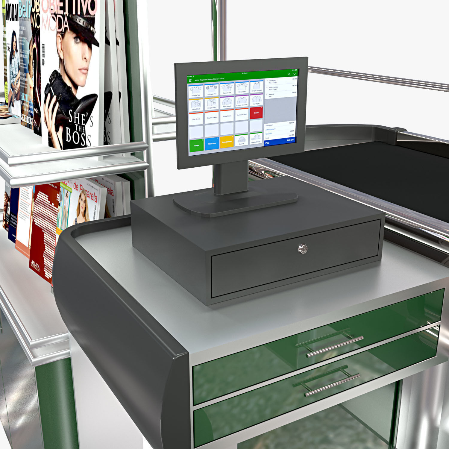 Checkout Counter 3D model_4