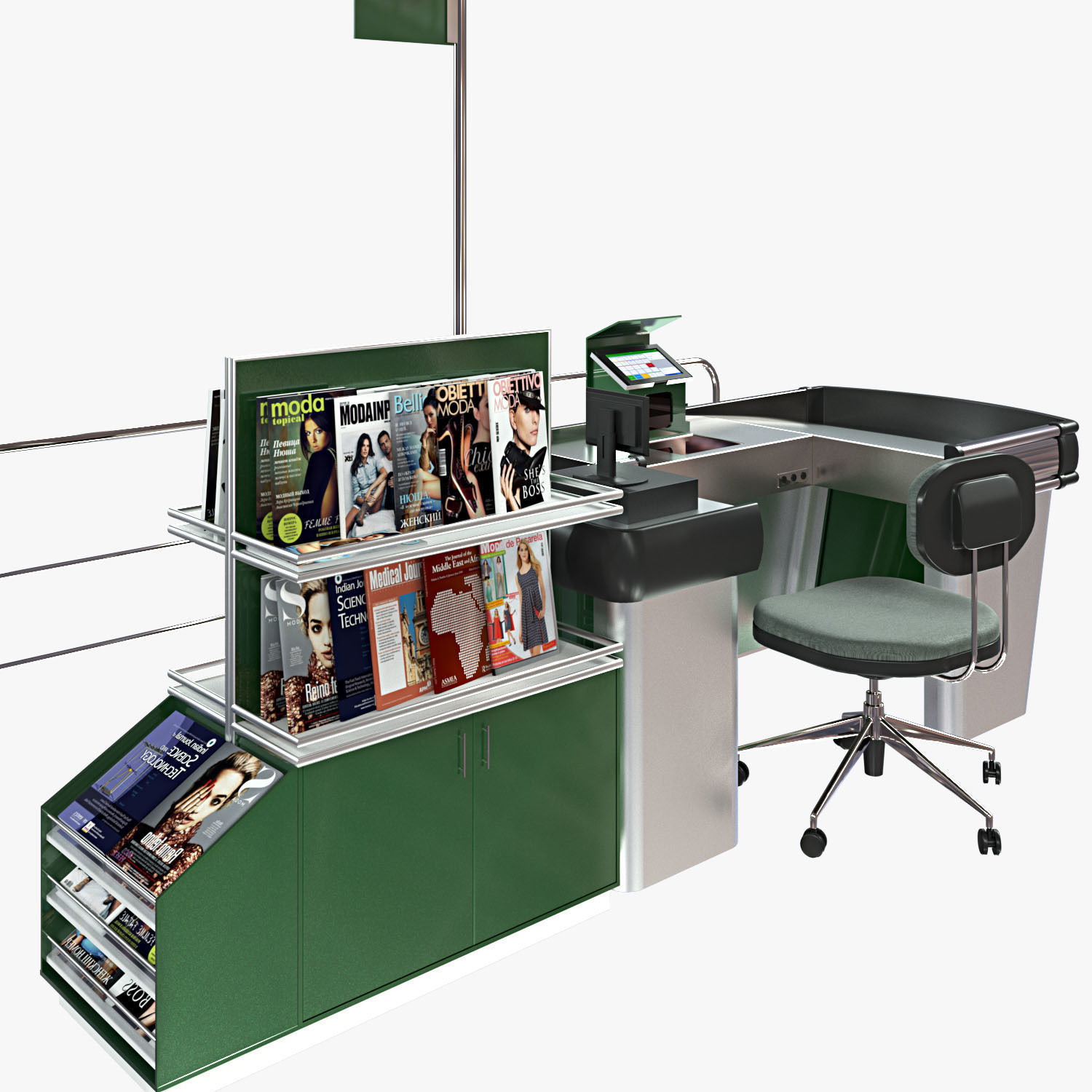 Checkout Counter 3D model_2