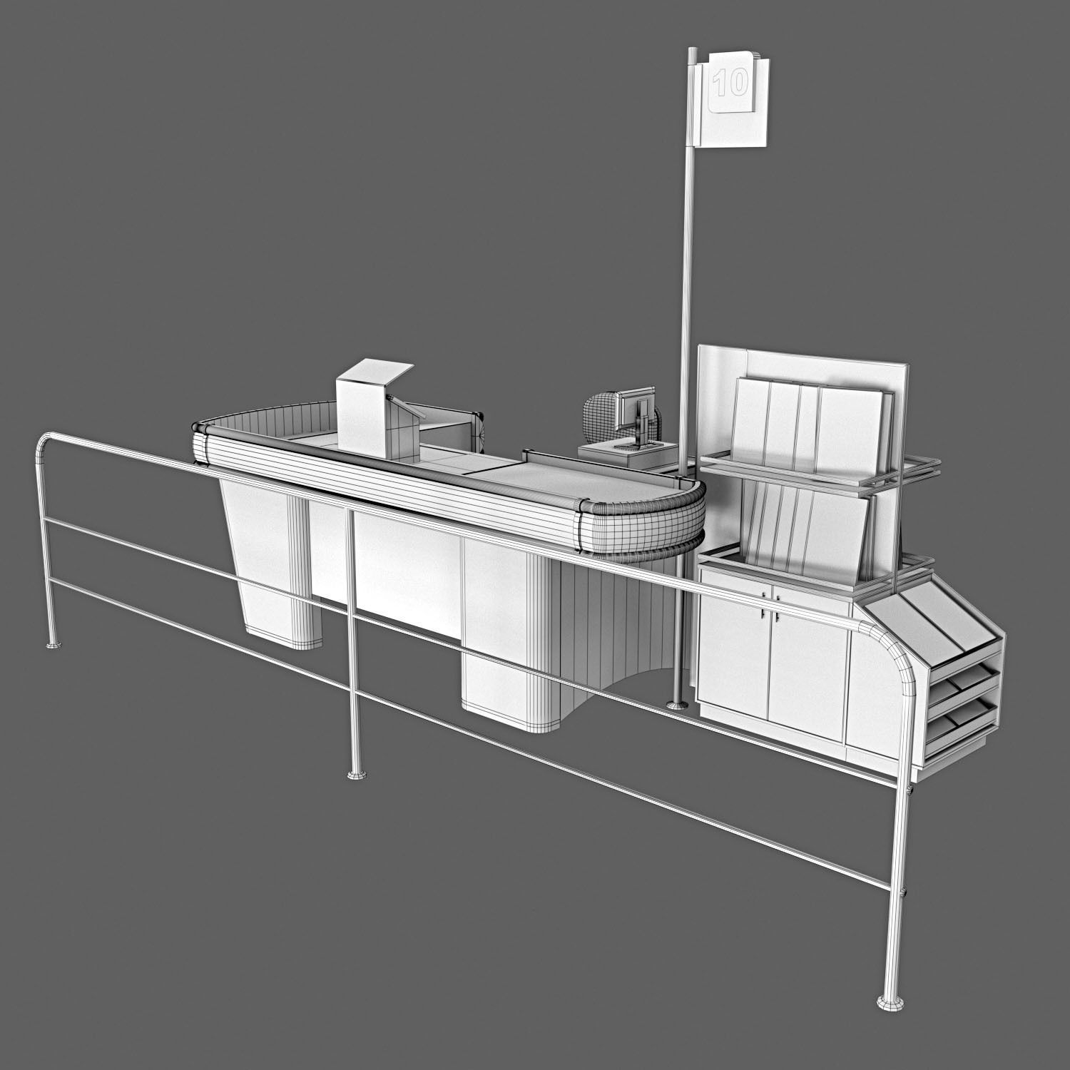Checkout Counter 3D model_5