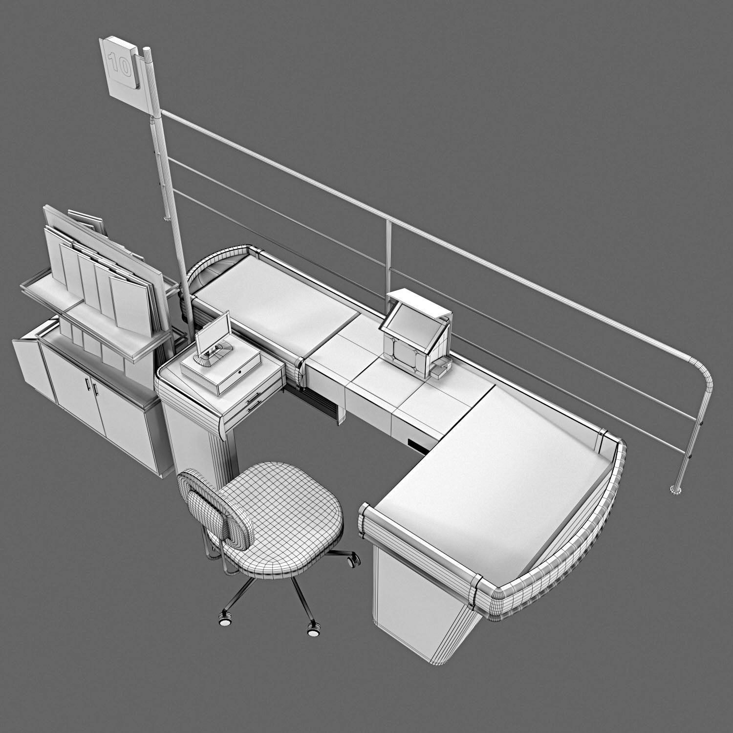 Checkout Counter 3D model_6