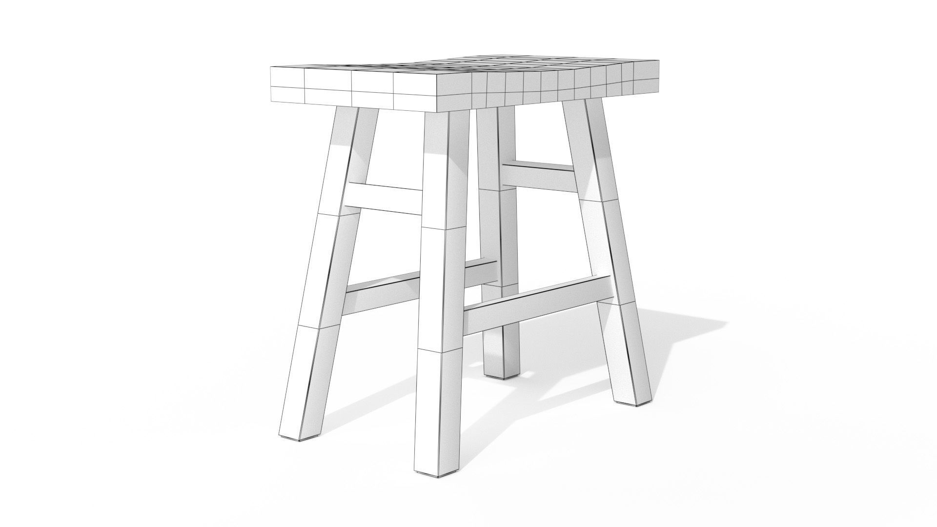 Leiden Charcoal Stool Low-poly 3D model_16