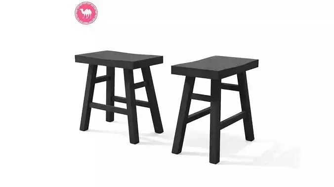 Leiden Charcoal Stool Low-poly 3D model