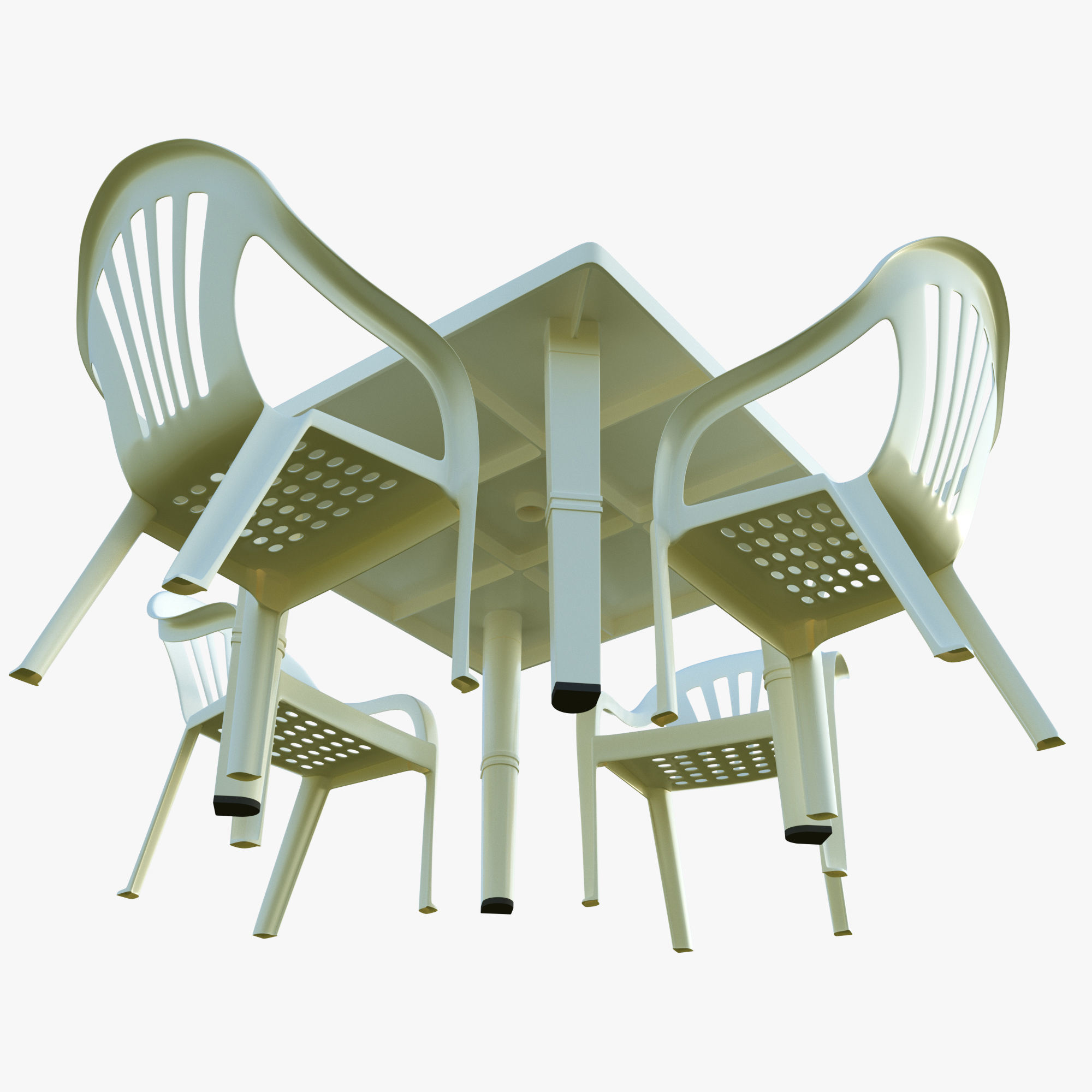 Plastic Table 3D model_2